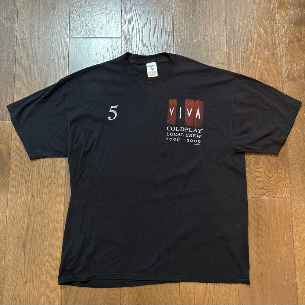Coldplay LA VIDA 2008-09 Local Crew 2 Concert Tour T-Shirt Size XL